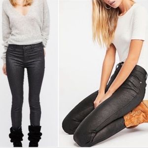 Free People Black Sparkly Skinny Jeans 27